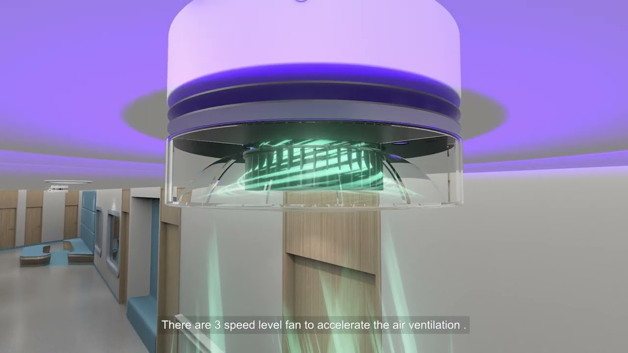 Total new mini upper air disinfection device with 99.9% disinfection rate